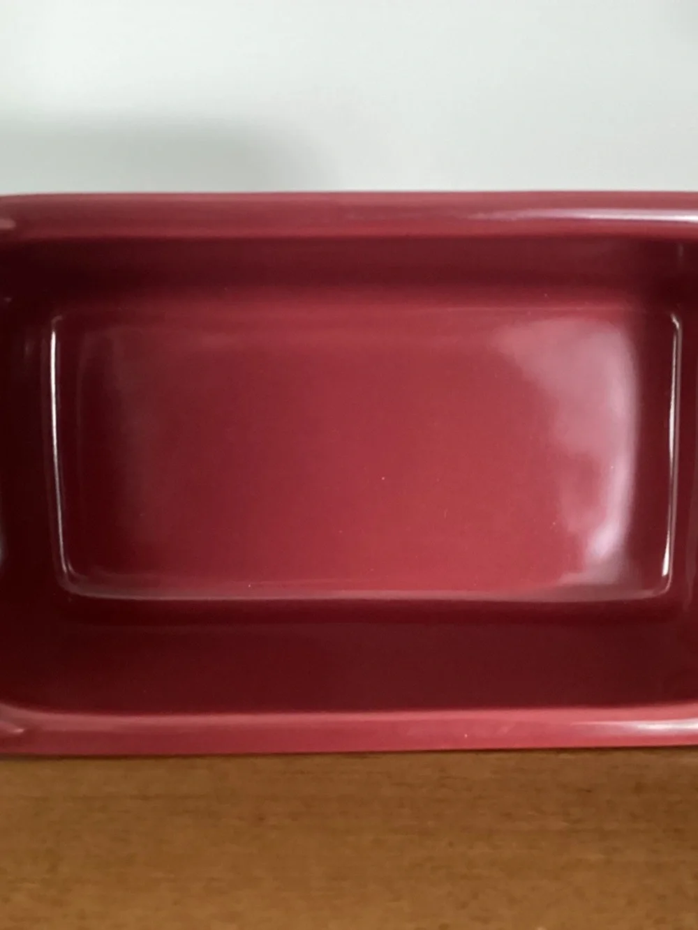 Longaberger Pottery paprika red “Woven Traditions” Mini Loaf Pan-Very Nice